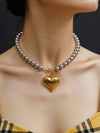 18K Gold Two Tone Heart Necklace - Purpose + Passion Boutique