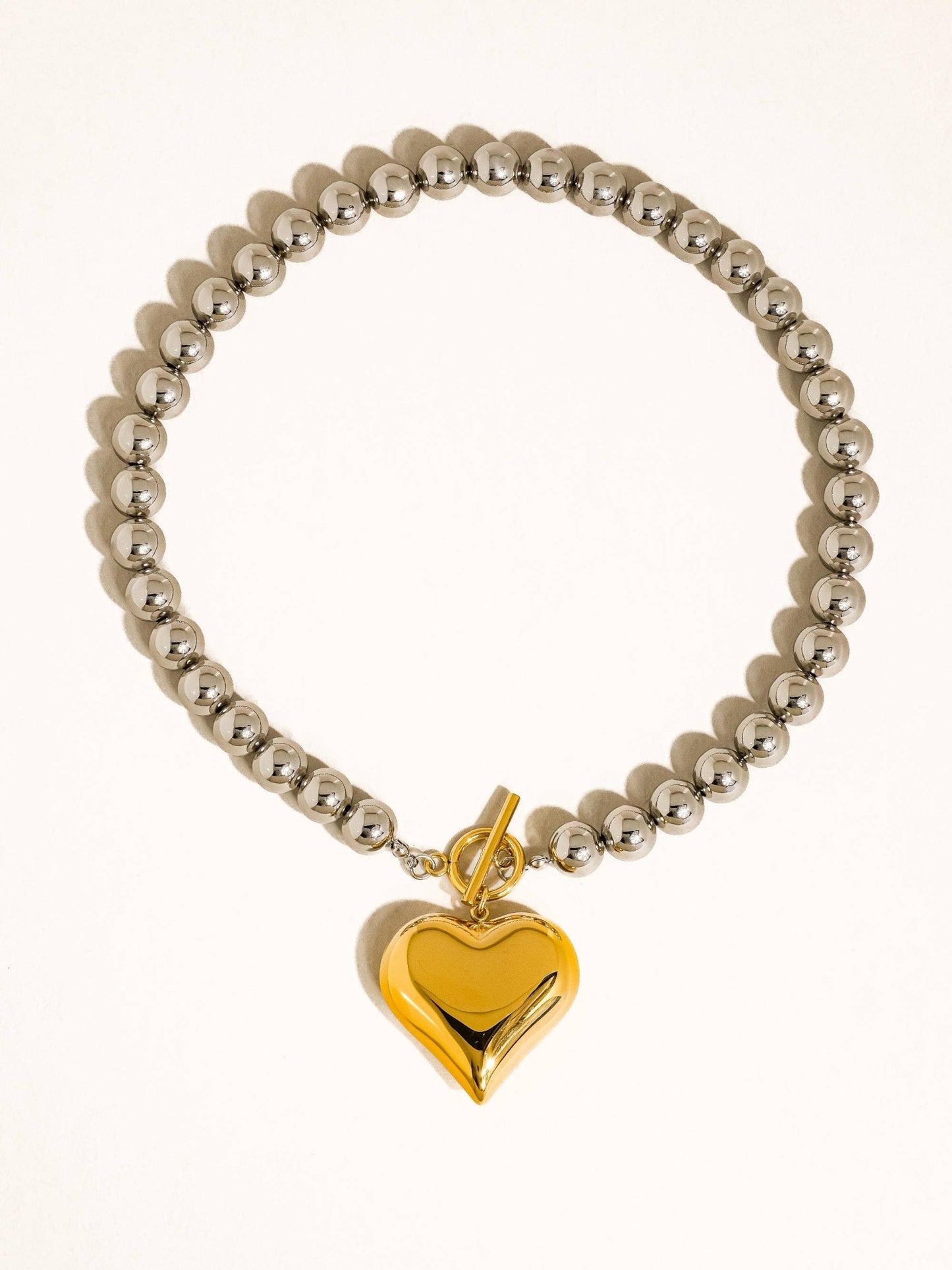 18K Gold Two Tone Heart Necklace - Purpose + Passion Boutique
