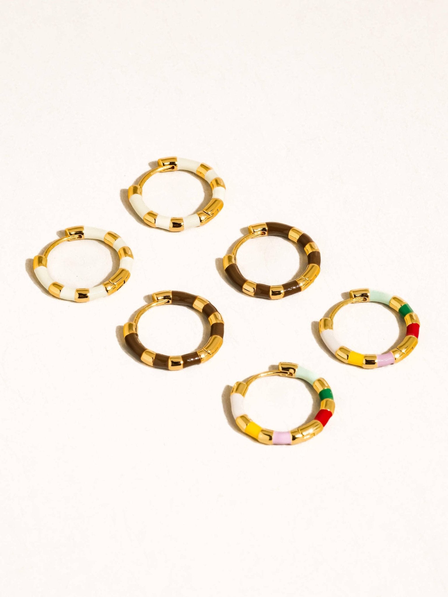 18K Gold Vintage Enamel Hoop Earring - Purpose + Passion Boutique