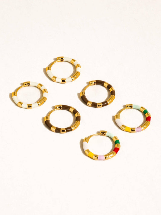 18K Gold Vintage Enamel Hoop Earring - Purpose + Passion Boutique