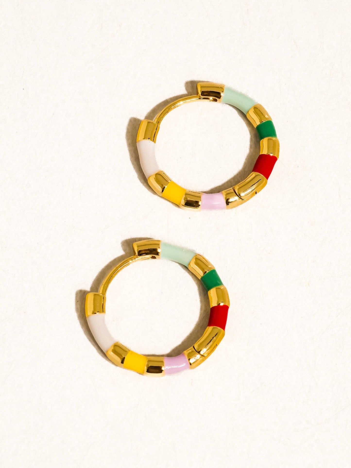 18K Gold Vintage Enamel Hoop Earring - Purpose + Passion Boutique