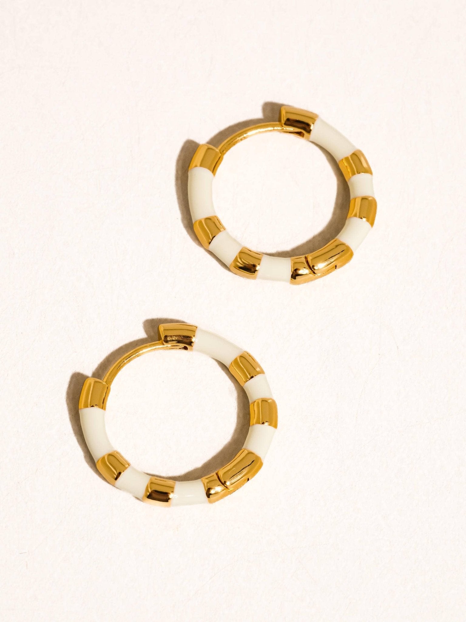 18K Gold Vintage Enamel Hoop Earring - Purpose + Passion Boutique