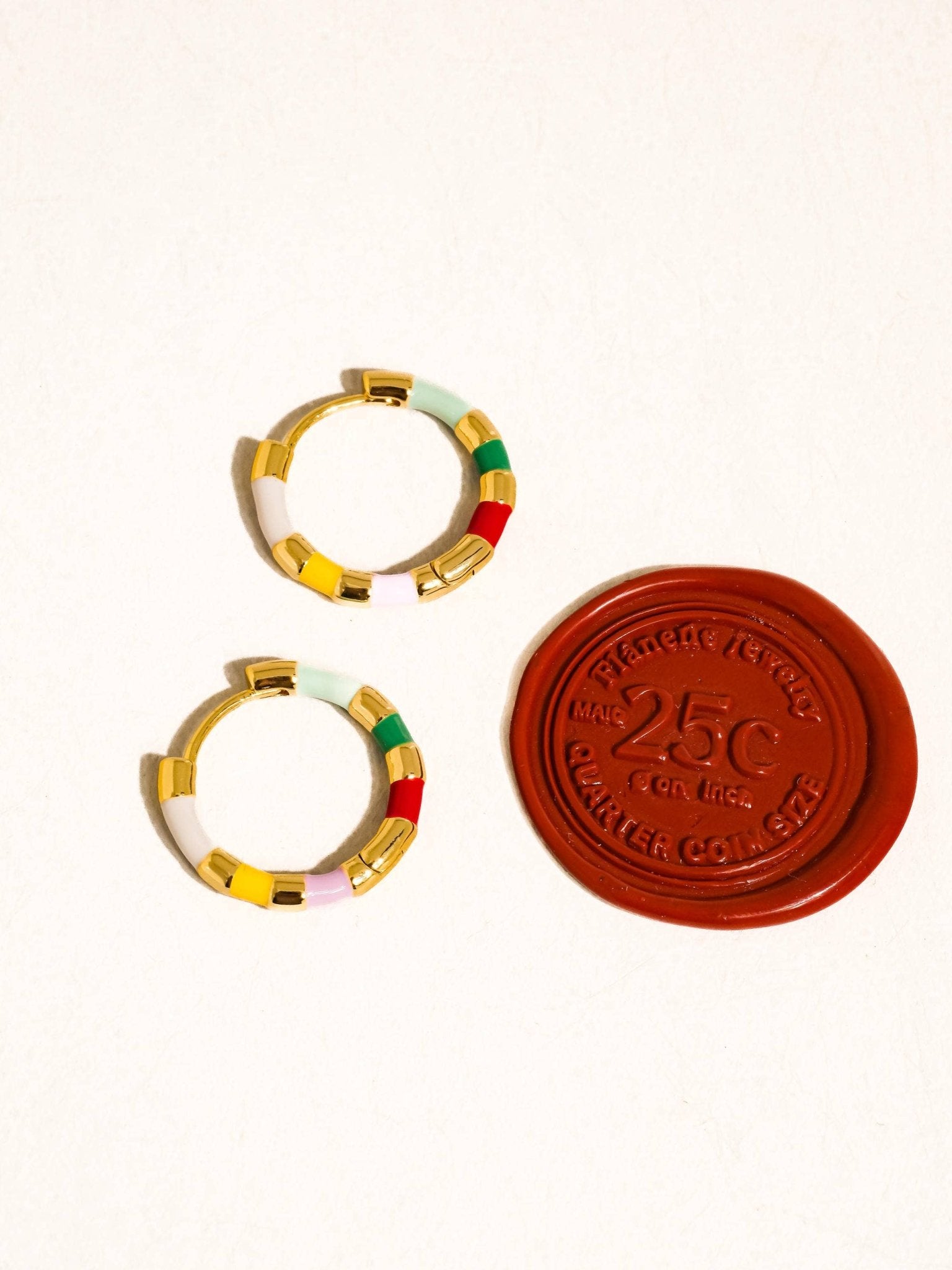 18K Gold Vintage Enamel Hoop Earring - Purpose + Passion Boutique