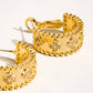 18K Gold Vintage Floral Hoop Earring - Purpose + Passion Boutique