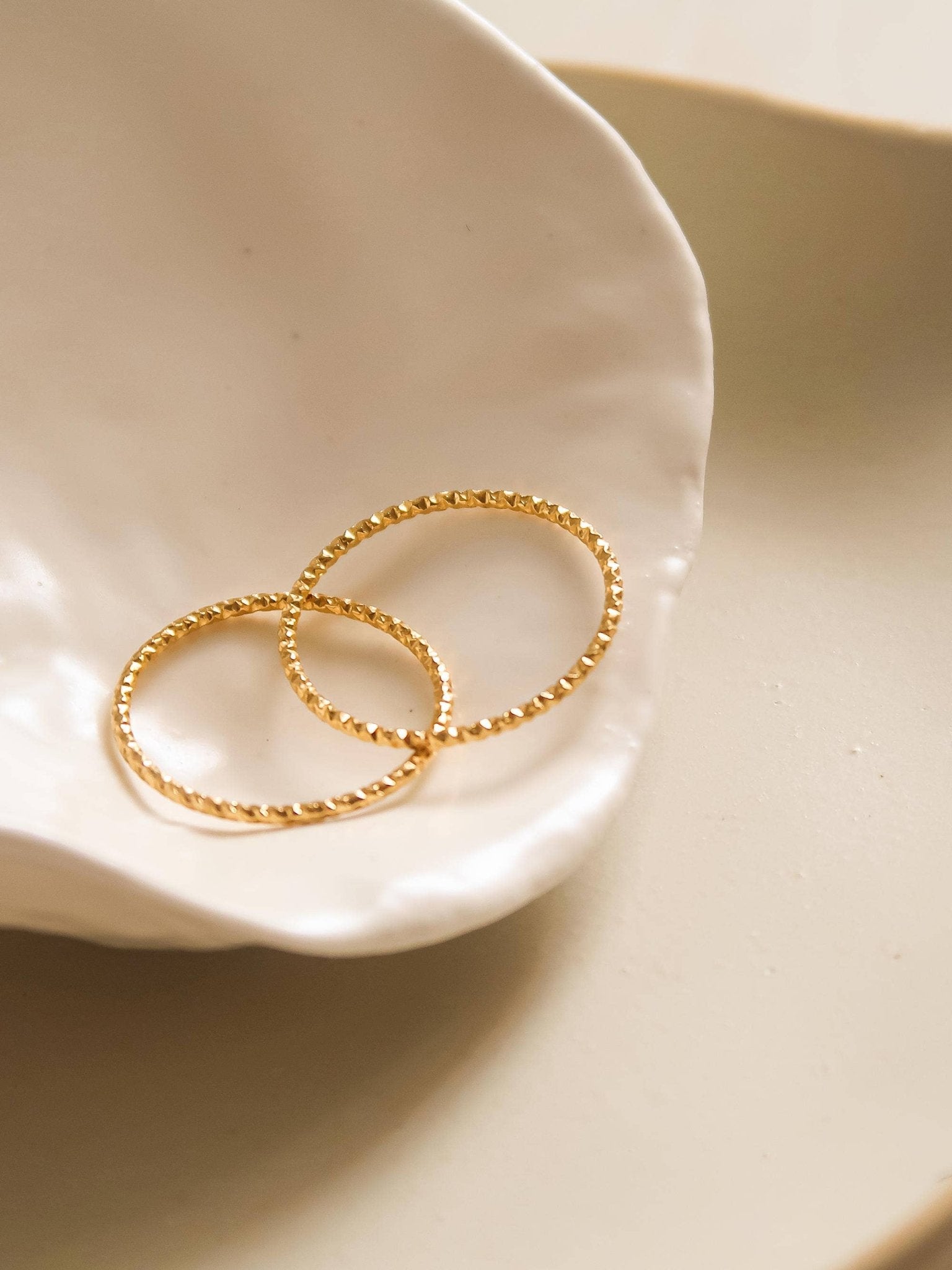 18K Non - Tarnish Minimalist Thin Braided Ring - Purpose + Passion Boutique