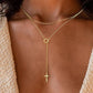 18K Stainless Steel Y Cross Necklace - Purpose + Passion Boutique