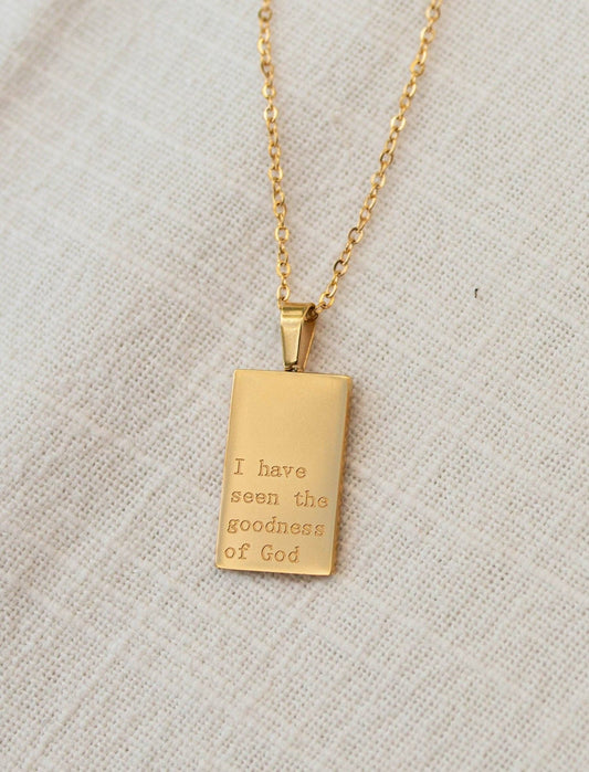 18kt Gold I have seen the goodness of God Necklace - Purpose + Passion Boutique
