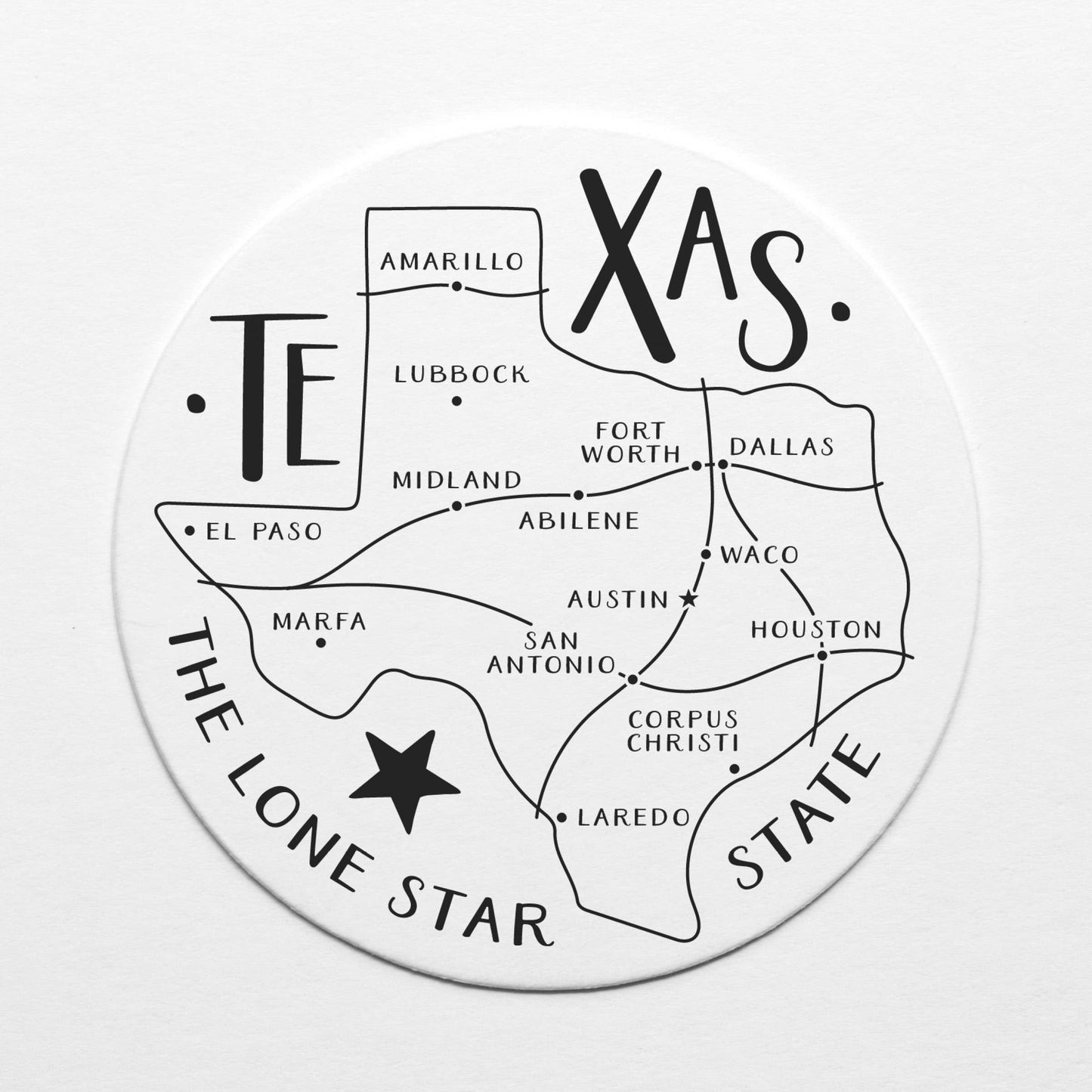 Texas State Map Coaster Set (10)