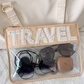 Tan Travel Clear Pouch