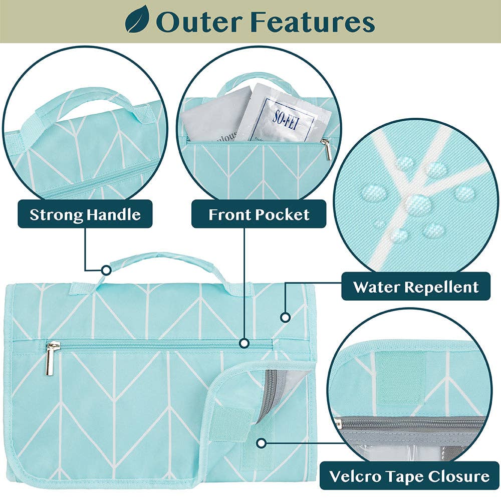 Rollout Hanging Toiletry Organizer Bag - Chevron Teal