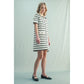 White/Black Striped Sweater Mini Dress