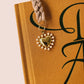 Pearl Heart Charm Rust Braided Bookmark