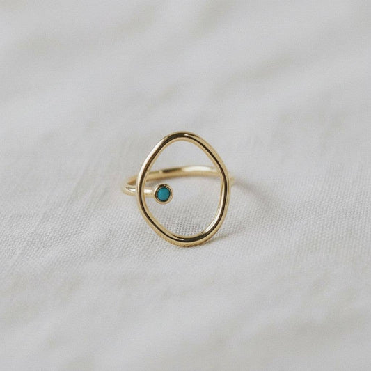 Artistic Adjustable Blue Gemstone Ring