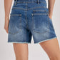 Medium Wash Denim Patch Pocket Barrel Shorts
