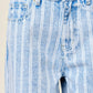 Light Denim Striped Straight Pants