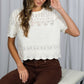 Cotton Crochet Casual Knitted Sweater