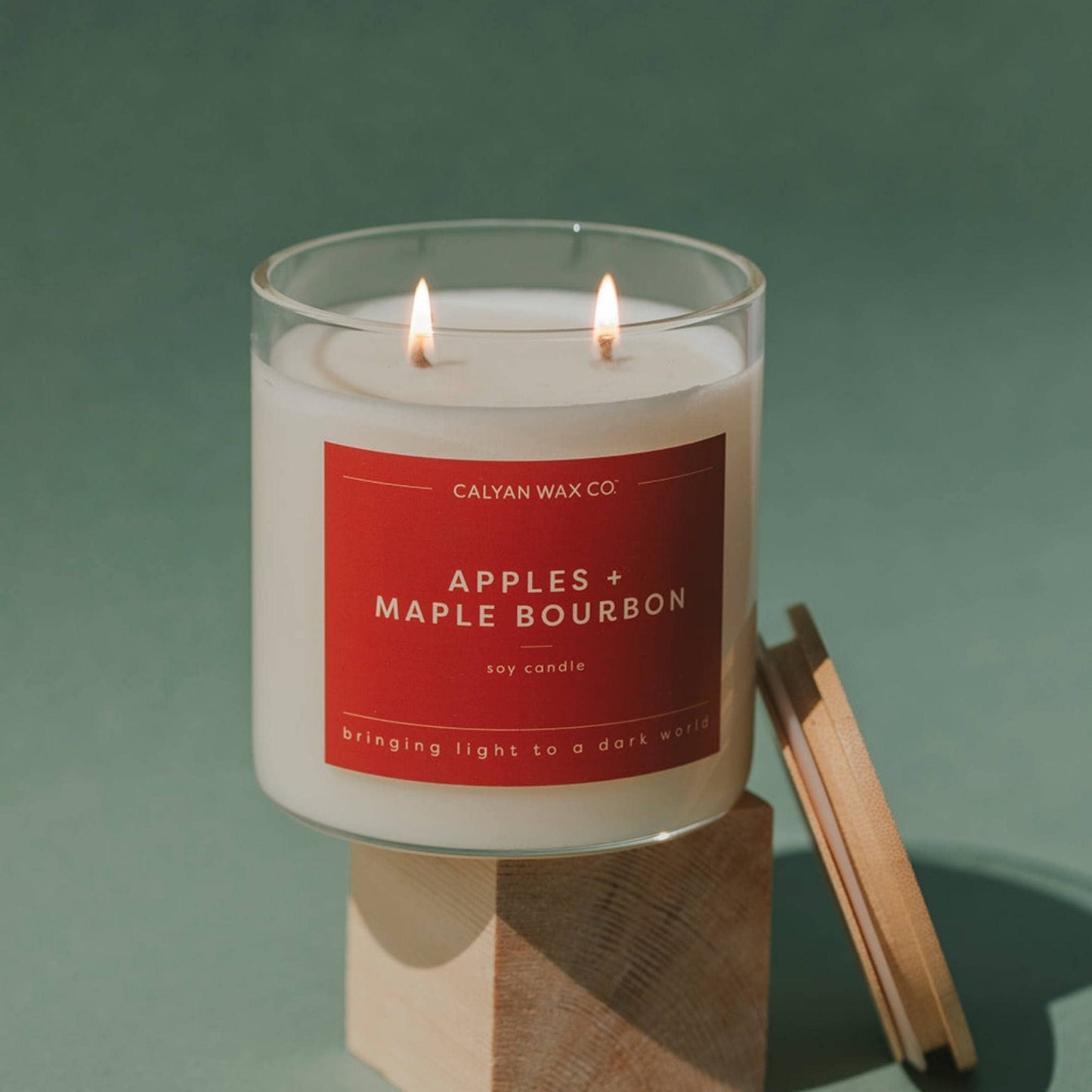 Apples + Maple Bourbon Glass Soy Candle
