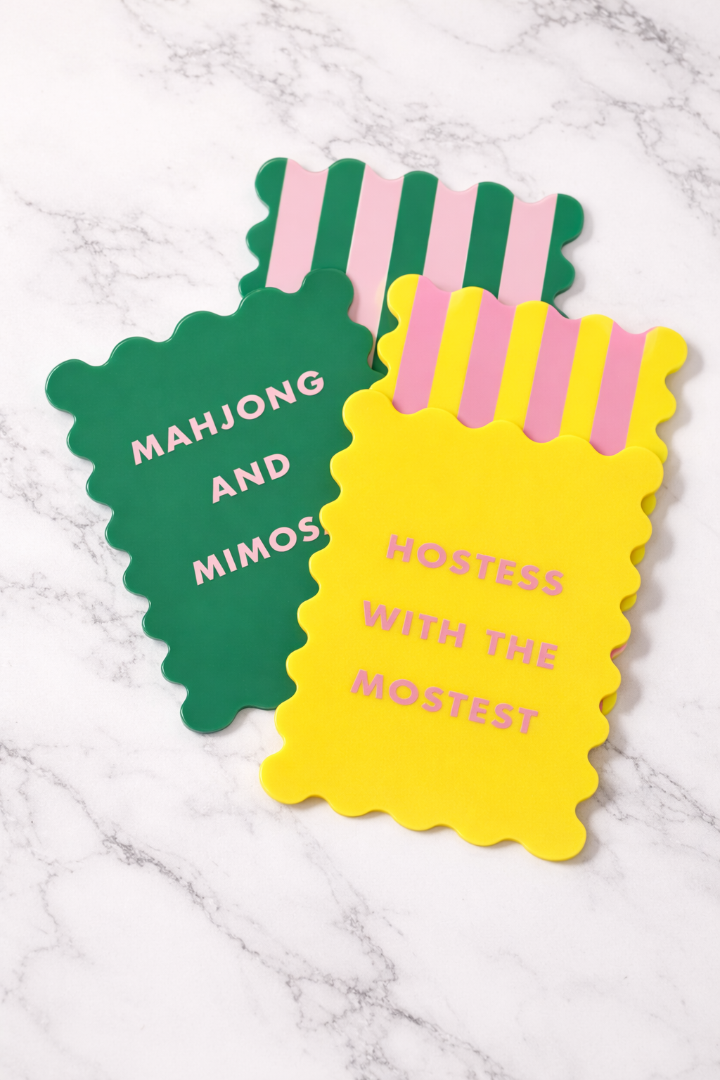 Palm Springs Yellow Mahjong Shufflers (Set of 2)