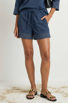 Contrast Stitch Pull-on Shorts