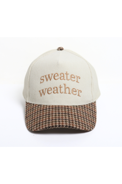 SWEATER WEATHER Embroidered Corduroy Cap