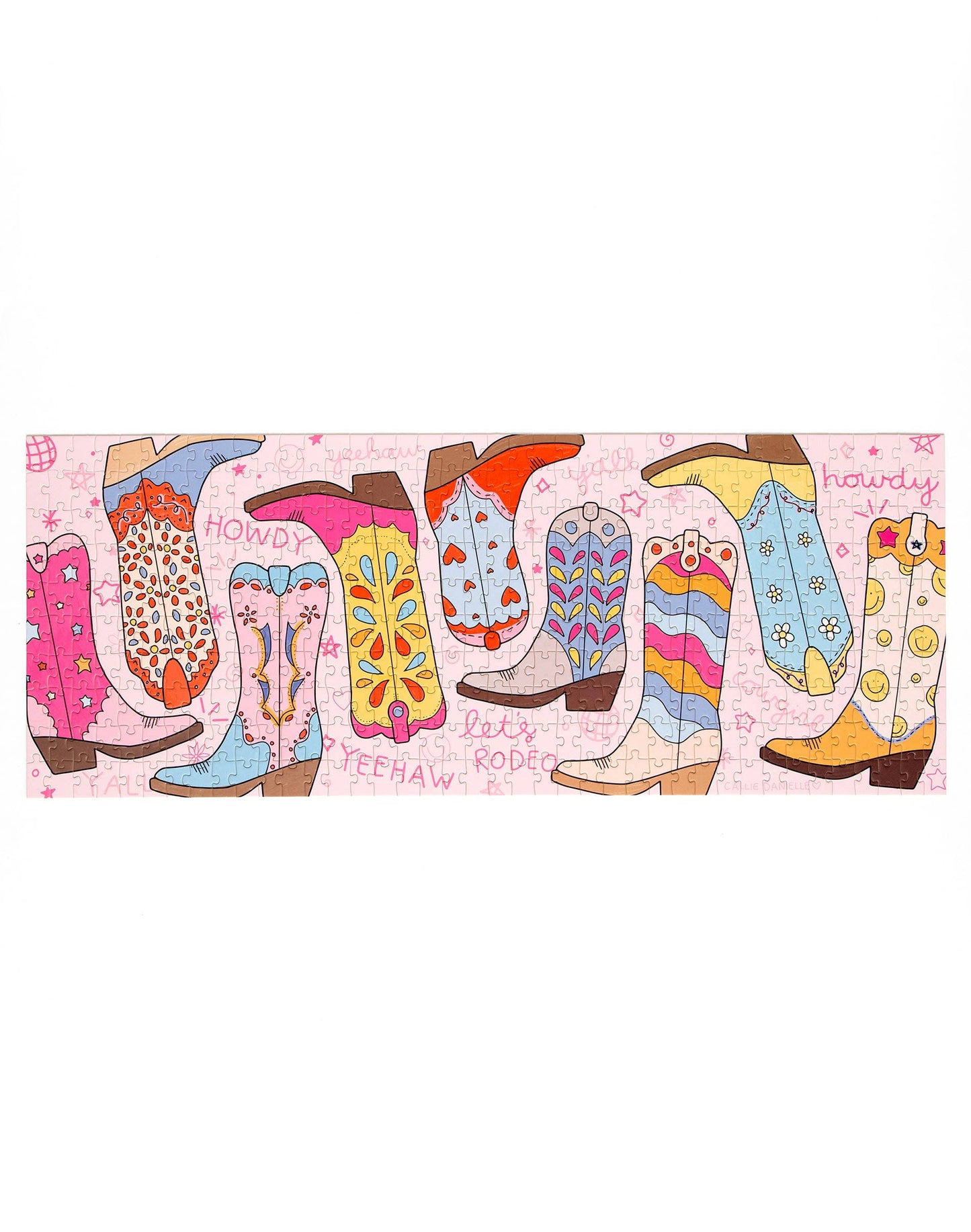 Western Cowgirl Boots - 400 Piece Panoramic Jigsaw Puzzle