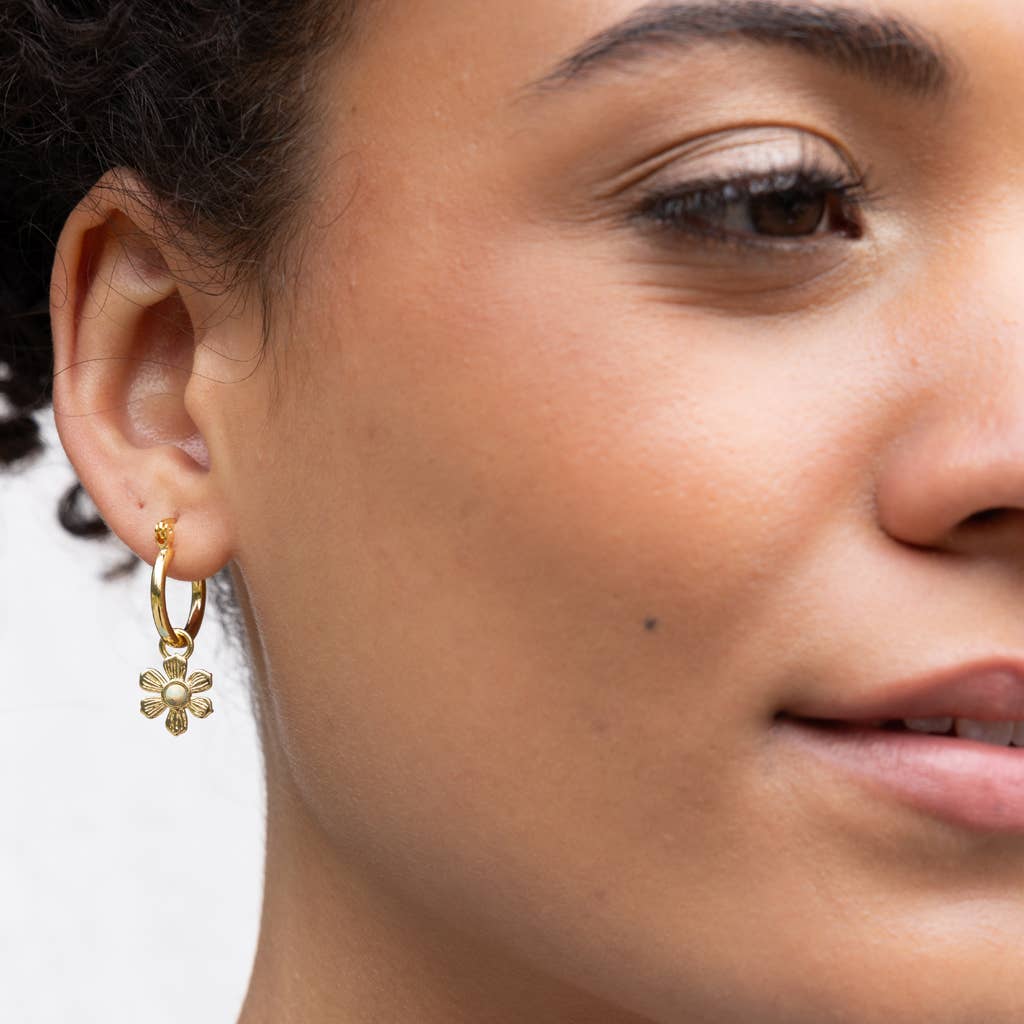 Aqua Terra/Peace/Gold Interchangeable Charm Earrings