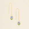 Blue Forget Me Not/Gold Pressed Flower Thread Earring