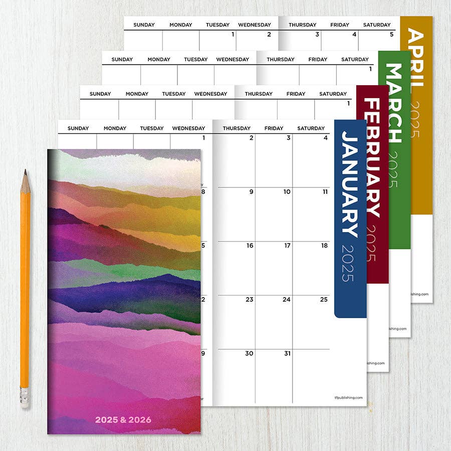 2025 - 2026 Purple Mountain Majesty Small Monthly Pocket Planner - Purpose + Passion Boutique