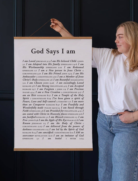 God Says I Am, 24x36, Canvas Wall Art (Hanger Included)