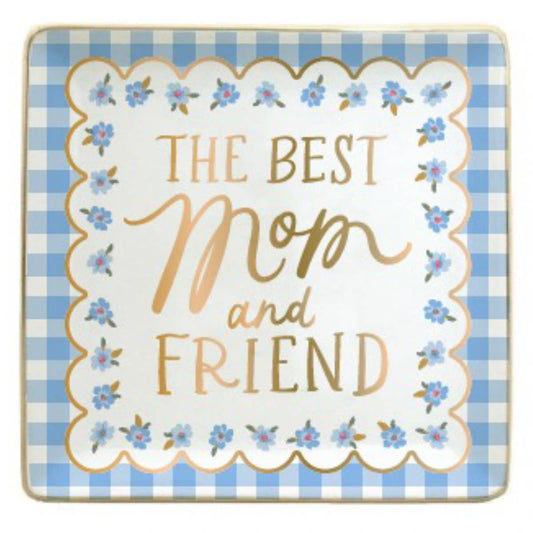 Best Mom and Friend Mother's Day Ceramic Trinket Tray