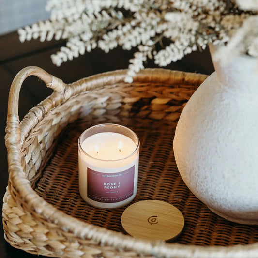 Rose + Peony Glass Tumbler Soy Candle