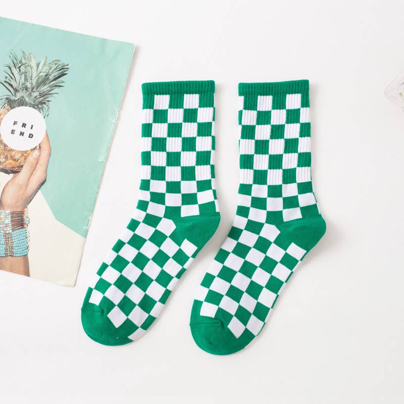 Checkerboard Sporty Socks