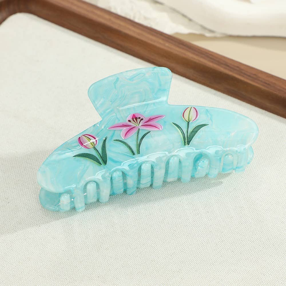 Floral Print Hair Clips