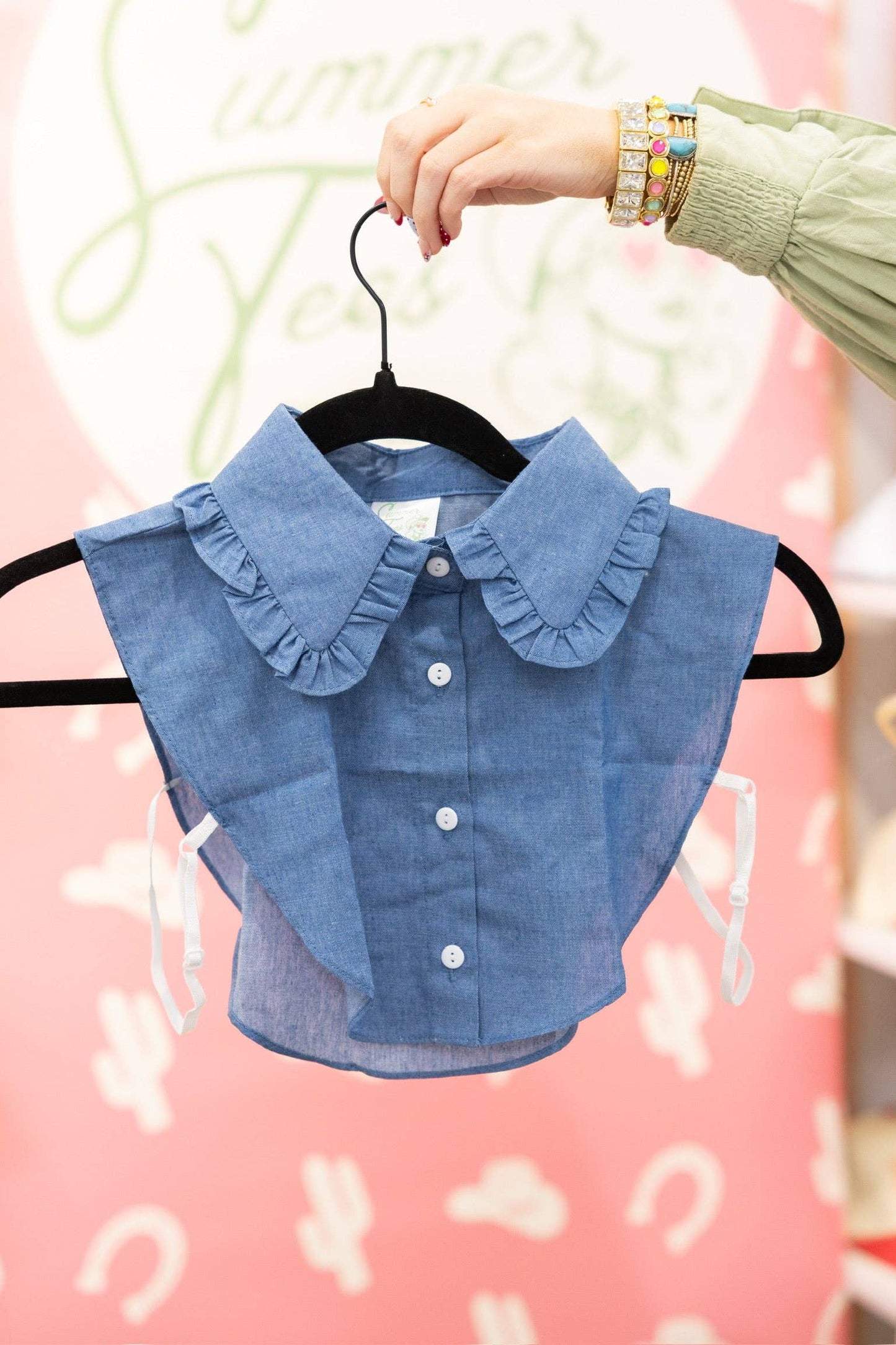 Denim Ruffle Collar Dickey