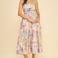 Cream Patchwork Midi Dress