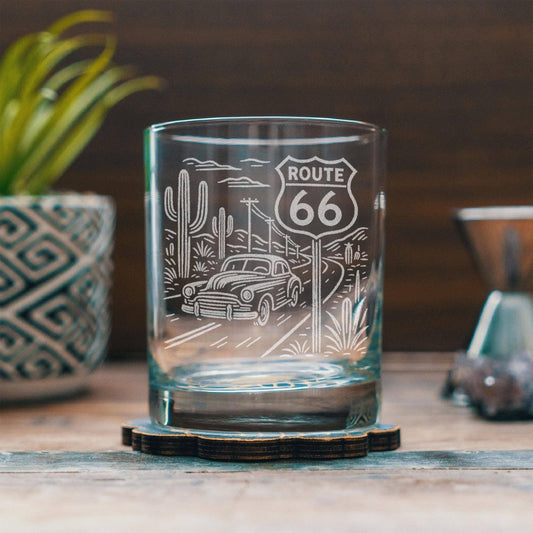 Route 66 Old Fashioned Glass
