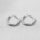 Silver Needle Hoop Earrings