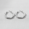 Silver Needle Hoop Earrings