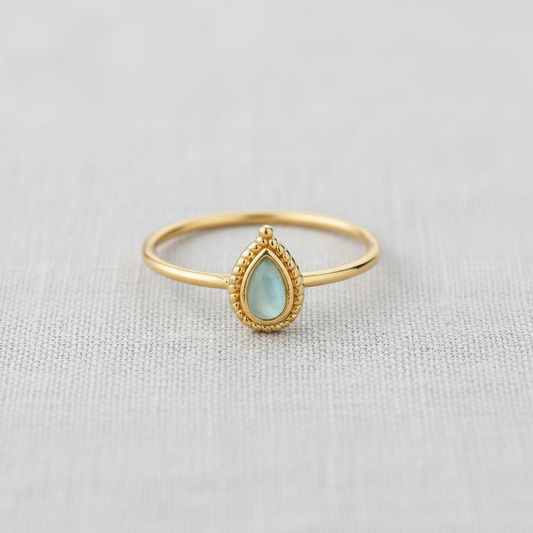Oval Stone Open Adjustable Ring