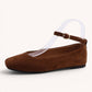 Ankle Strap Ballet Flats with Square Toe