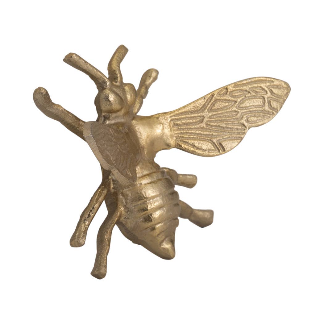 Gold Metal Decorative Solid Busy Bee Figurine (8 in.)