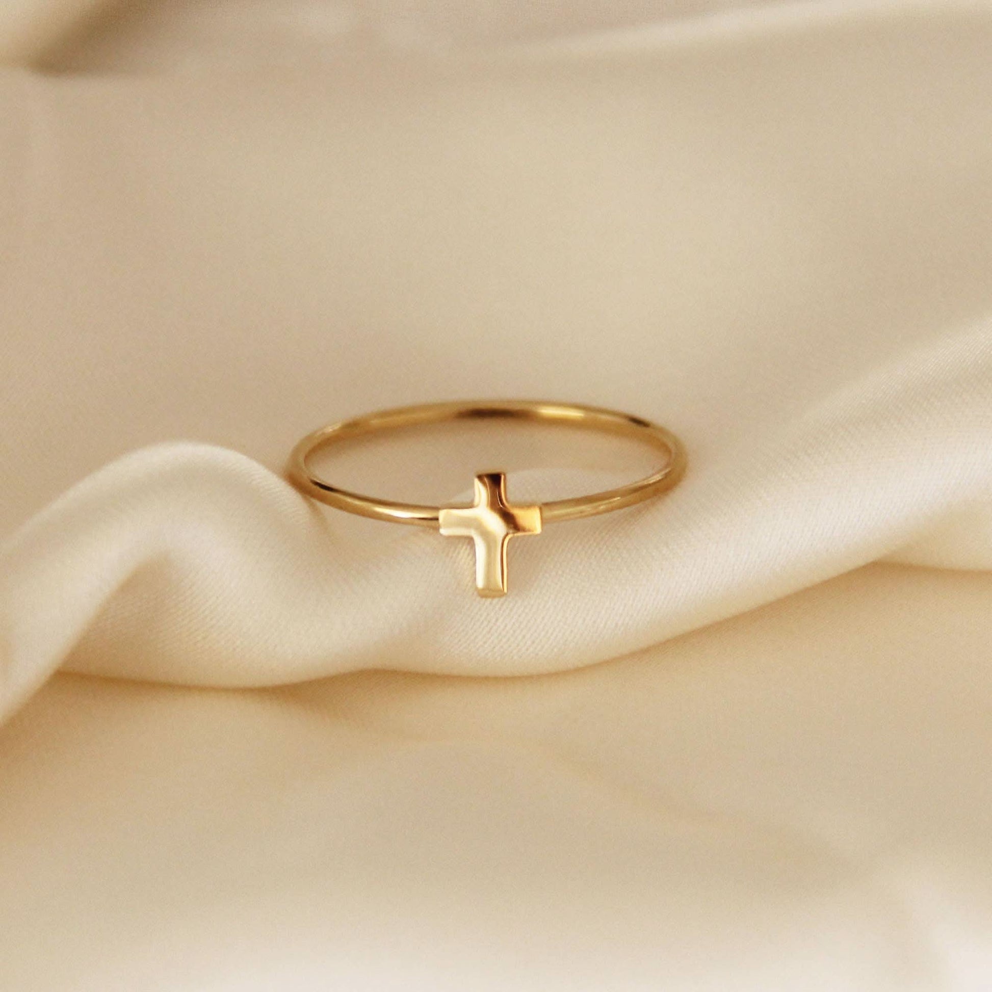 24k Gold Plated Cross Ring - Purpose + Passion Boutique