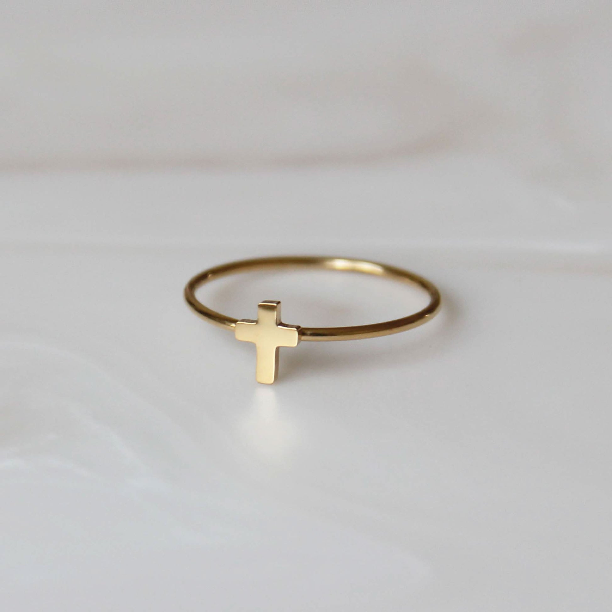 24k Gold Plated Cross Ring - Purpose + Passion Boutique