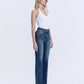 High Rise Full Length Dark Wash Straight Jeans