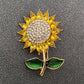 Rhinestone Sunflower Brooch