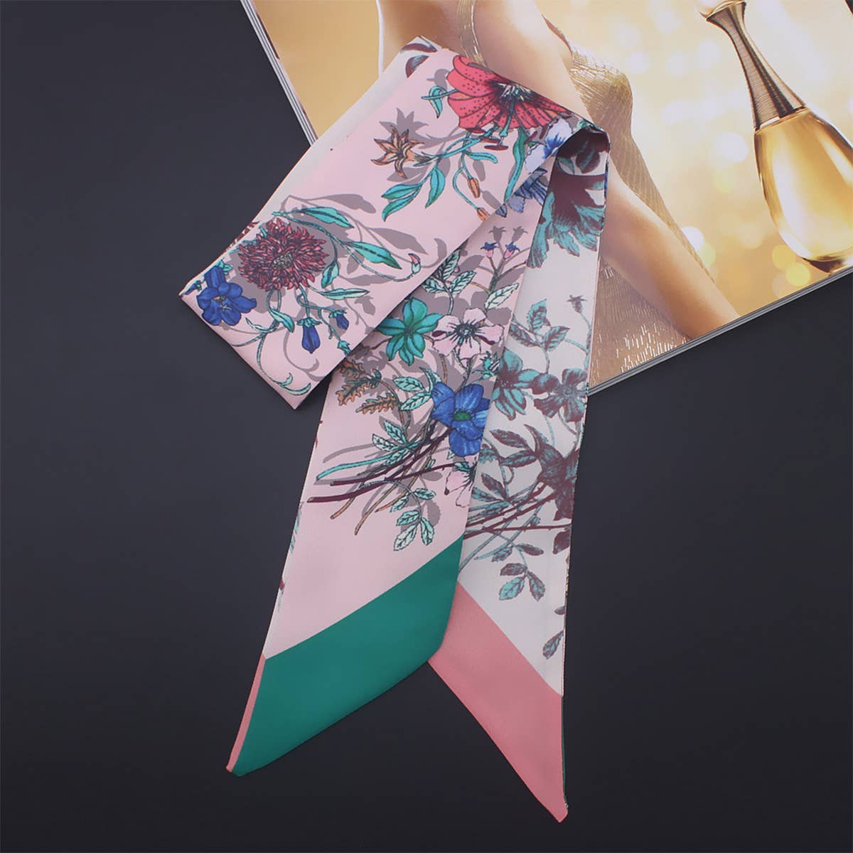 Floral Twillie Scarf for Bag