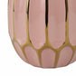 Pink Ceramic Striped Blush Vase (8 in.)