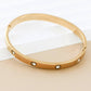 18K Gold Plated Hinge Faux Diamond Stainless Steel Bangle
