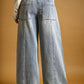 Vintage Wash Wide Leg Paneled Jeans