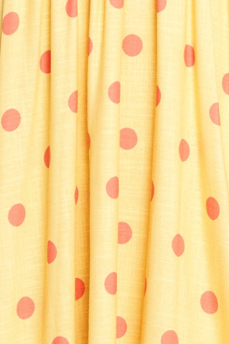 Yellow Polk-Dot Midi Dress